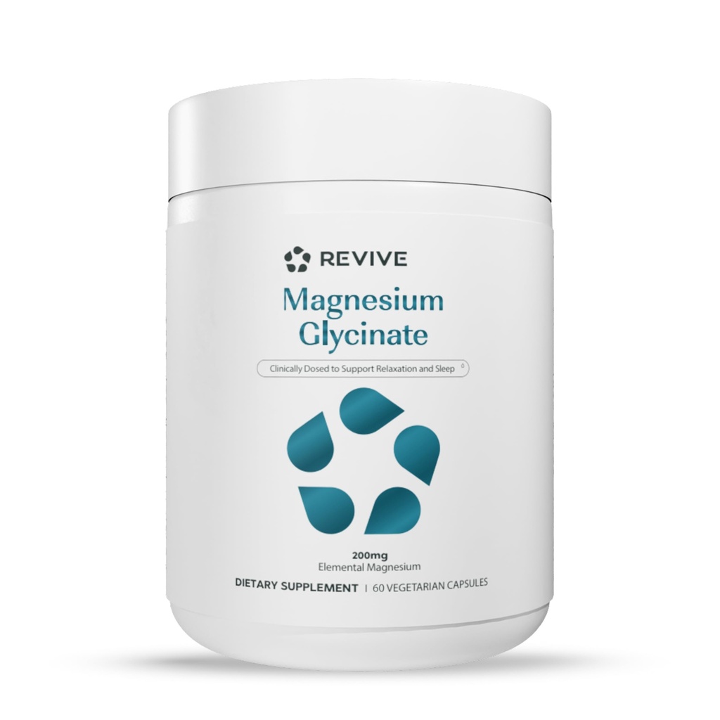 Revive MD Pure Magnesium Glycinate 200mg, 60 Vegeterian Capsules, 30 Serve
