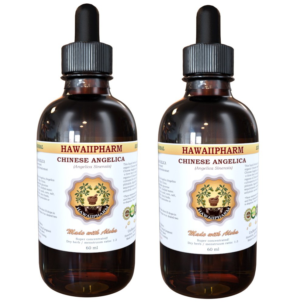 Hawaii Pharm Dong Quai Liquid Extract, Chinese Angelica (Angelica sinensis) Dried Root Tincture Supplement 2x4 oz