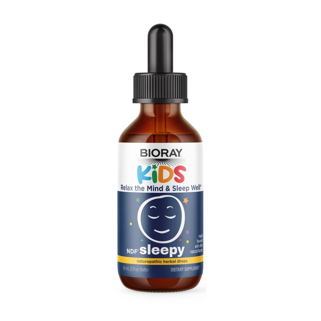 BIORAY Kids NDF Sleepy, Maple - 2 fl oz - Relax the Mind & Rest Through the Night - Non-GMO, Vegan, Gluten Free - 1-2 Month Supply