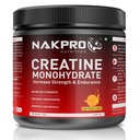 NAKPRO NUTRITION Micronised Creatine Monohydrate | 250g Jar | Tangy Orange | 3g Creatine/Per Serving | Trustified Certified | Rapid Absorption Pre/Post Workout