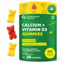 Carbamide Forte Calcium for Kids + Vitamin D3 Gummies | Calcium Gummies for Kids With Phosphorus | Mango & Strawberry Flavour | 30 Veg Gummy