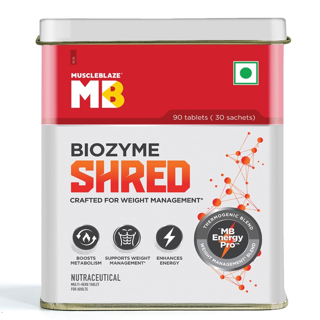 MuscleBlaze Biozyme Shred, 90 Tablets