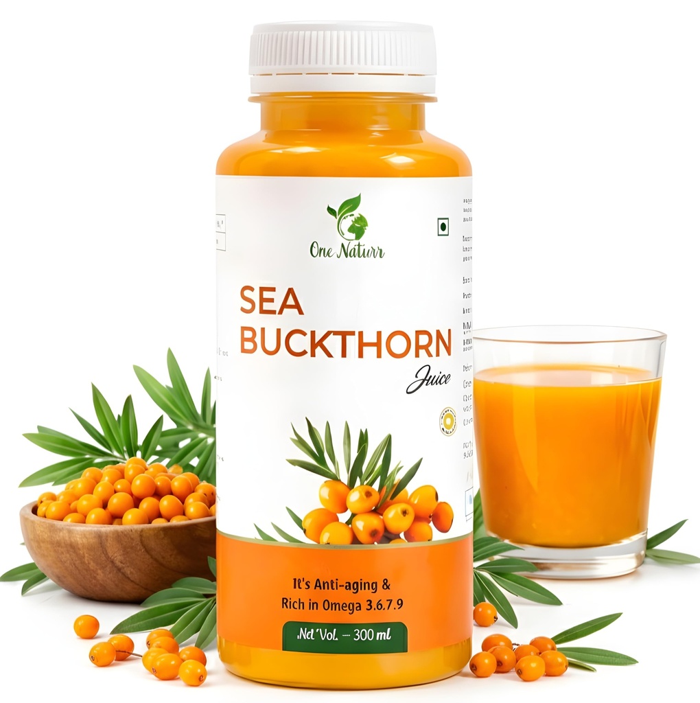 Sea Buckthorn Juice | Himalayan Sea Berry | Pure Seabuckthorn Pulp | Natural Antioxidant Drink | Rich in Omega 3 6 7 9 & Vitamin C | 300ml
