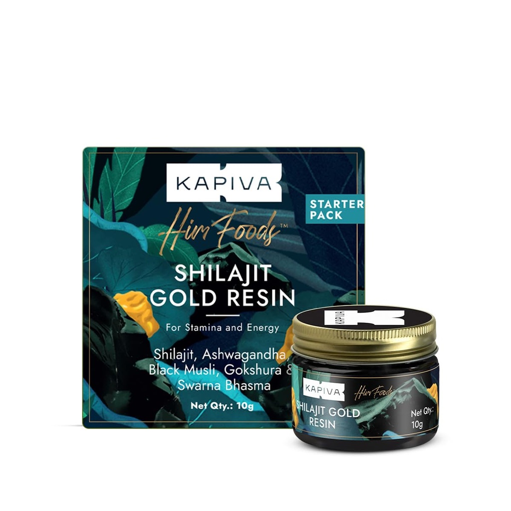 Kapiva Shilajit/Shilajeet Gold Resin - 10g | 500mg/Serving | 20 Servings | Boost Muscle Growth & Stamina | Contains 24 Carat Gold | 100% Ayurvedic