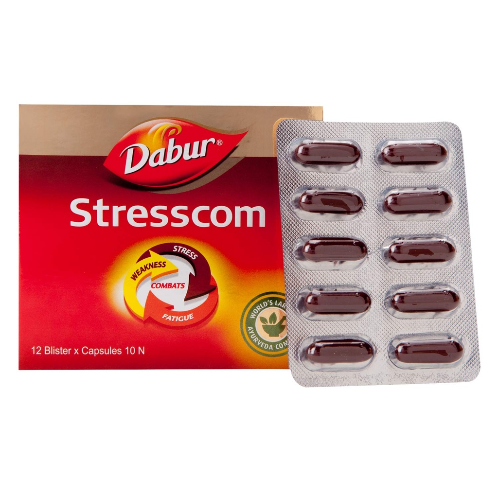Dabur Stresscom Ashwagandha - 120 Caps (10 Caps X 12 Strips)