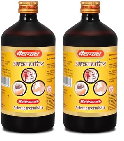 BAIDYANATH AYURVED Ashwagandharishta | Helps Boost Immunity and Stress Buster | Useful for Natural Body Strength (450 ml) (Pack of 2), Liquid