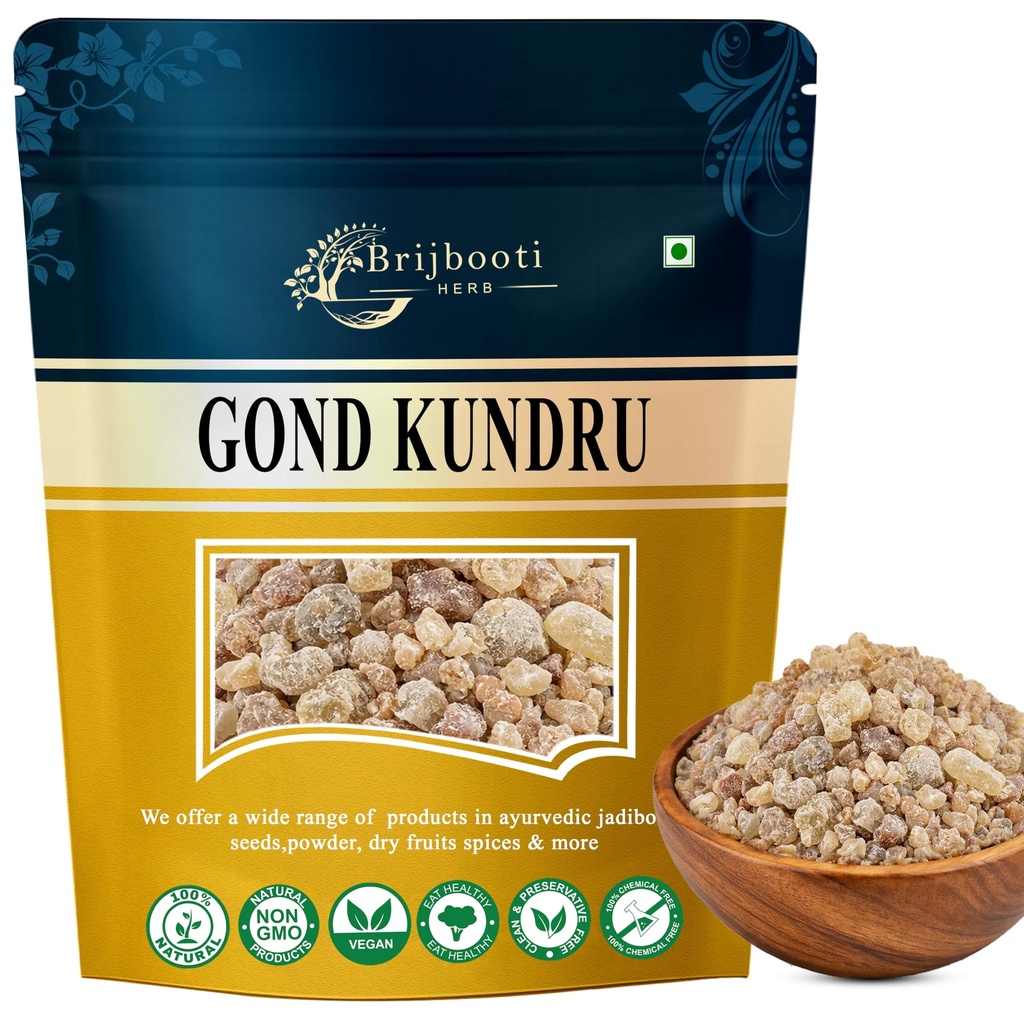 Brijbooti Gond Kundru 200 Grams - Shallaki Gum - Gond Kondru - Boswellia Serrata Gum - Pure & Natural