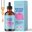 JoySpring Genius Drops - Organic Focus Drops for Kids | Clinically Proven Focus Supplement Helps Kids Perform Better in School | Liquid Herbal Supplement with Ginkgo Biloba | 120 Servings