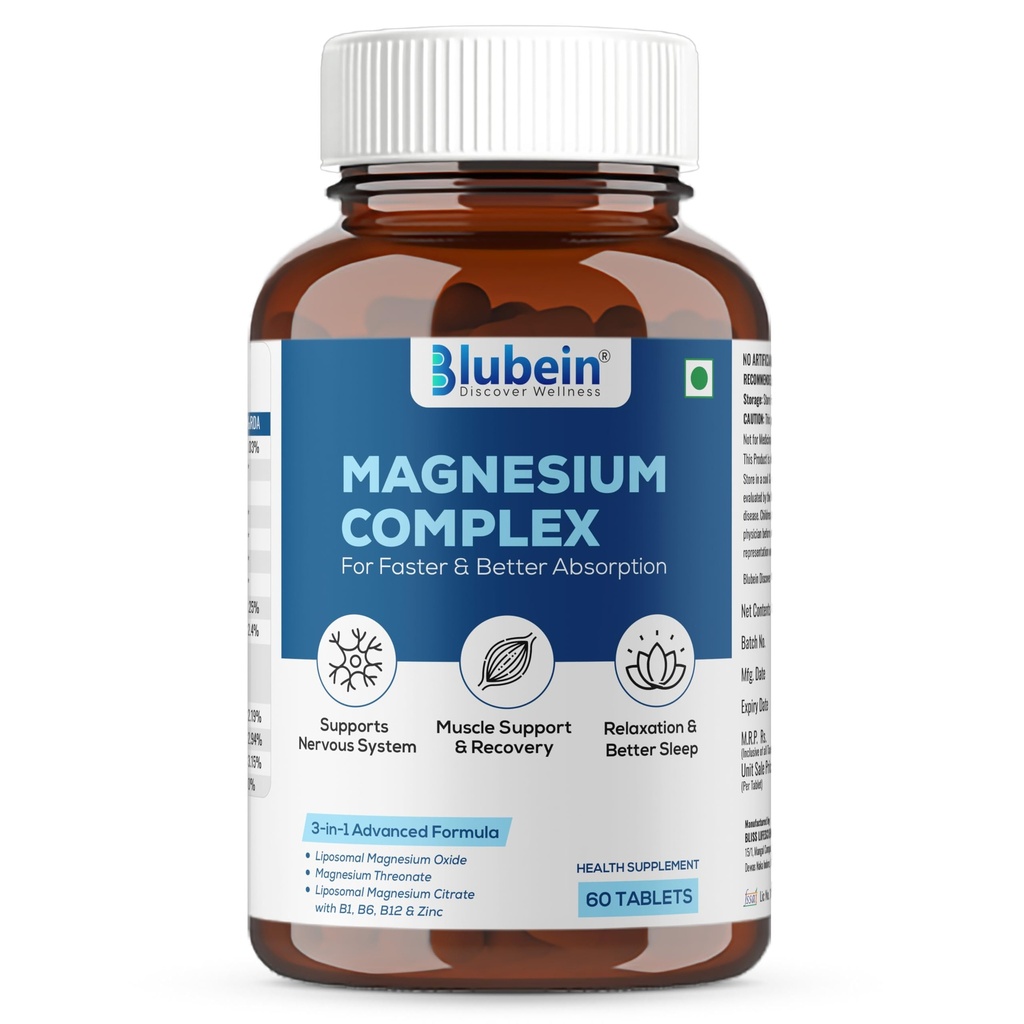 Blubein Liposomal Magnesium Complex Tablets with B Vitamins, 60 Tablets