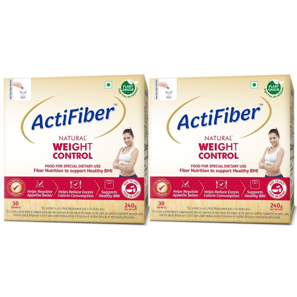 ActiFiber Natural Weight Control | Get Fit | Regulate Appetite Better | Reduce Excess Calories | Clinically Proven | Easy to Use | Plant Origin | Certified Safe | Women & Men