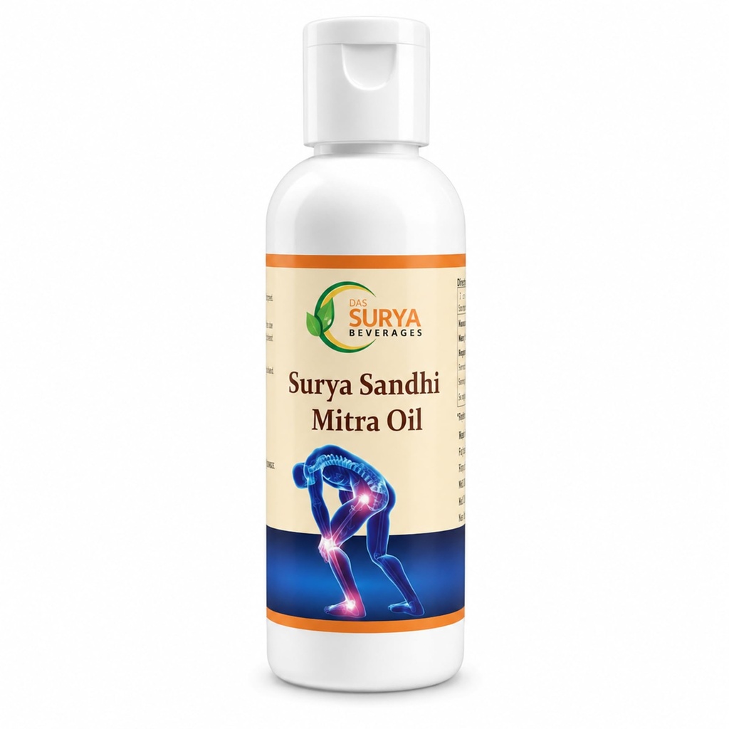 Surya Sandhi Mitra Ayurvedic Joint Pain Relief Oil with Sesame, Menthol, Clove, Garlic, Turmeric and Hadjod, 70ml