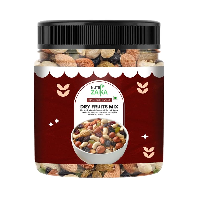 NUTRIZAIKA Mixed Dry Fruit 1kg | Healthy Mixed Nuts Almonds, Cashews, Raisins, Dates & More | Fit for Fasting