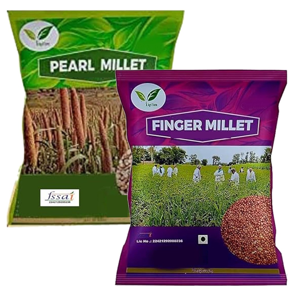 Iagrifarm Millets Combo (Kambu millet + Ragi millet (Total = 1 kg) millets combo | (Pack of 2-500 gram each)