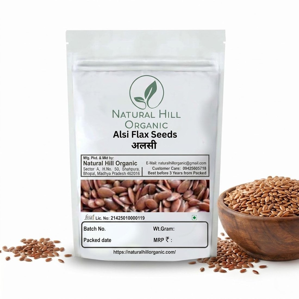 Natural Hill Organic Sun dried Alsi Seeds|100g|Supports healthy skin and hair|Natural|No Preservative|अलसी के बीज|