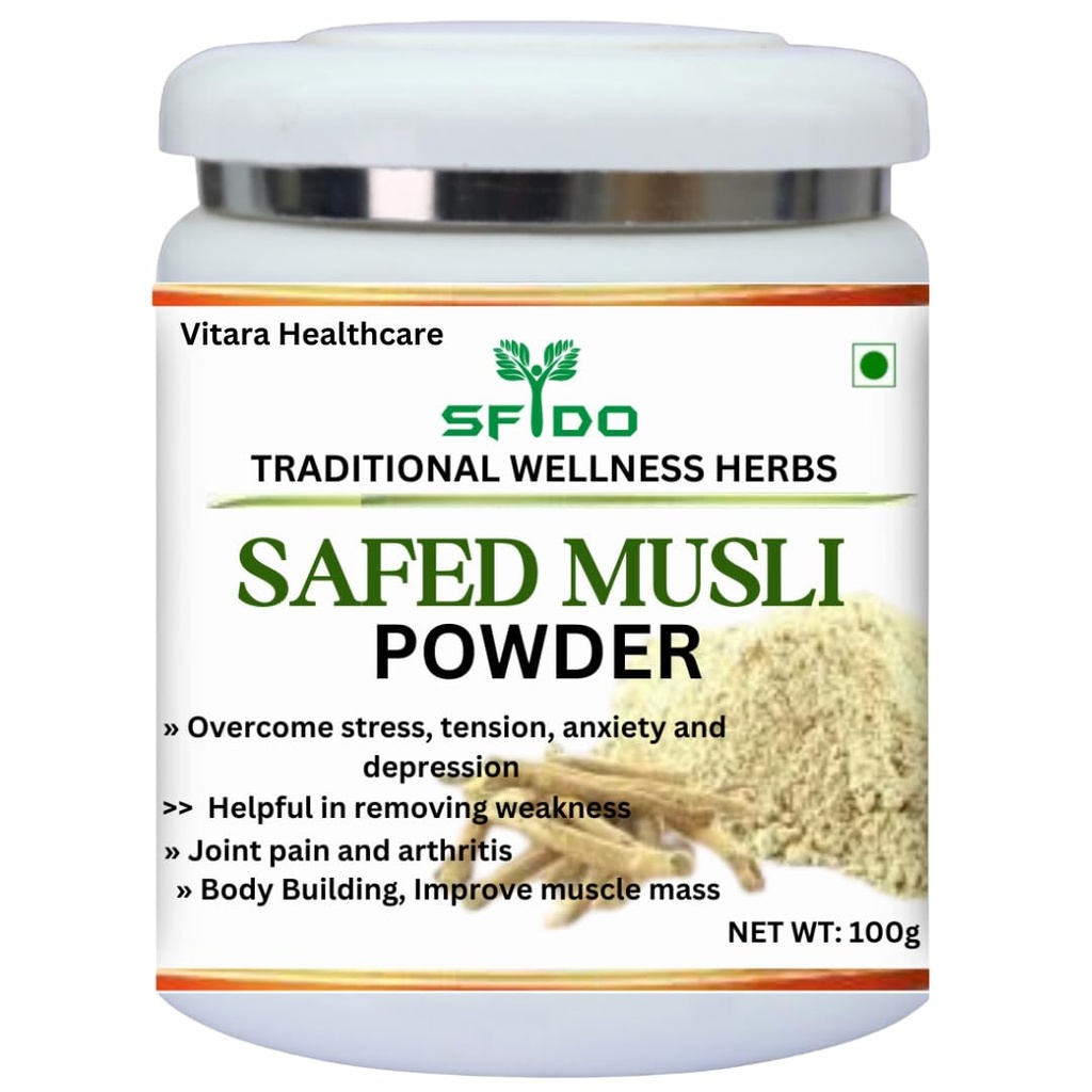 Sfido Safed Musli | Organic Safed Musli Powder | Herbal Supplement | Energy Booster | Pack 1