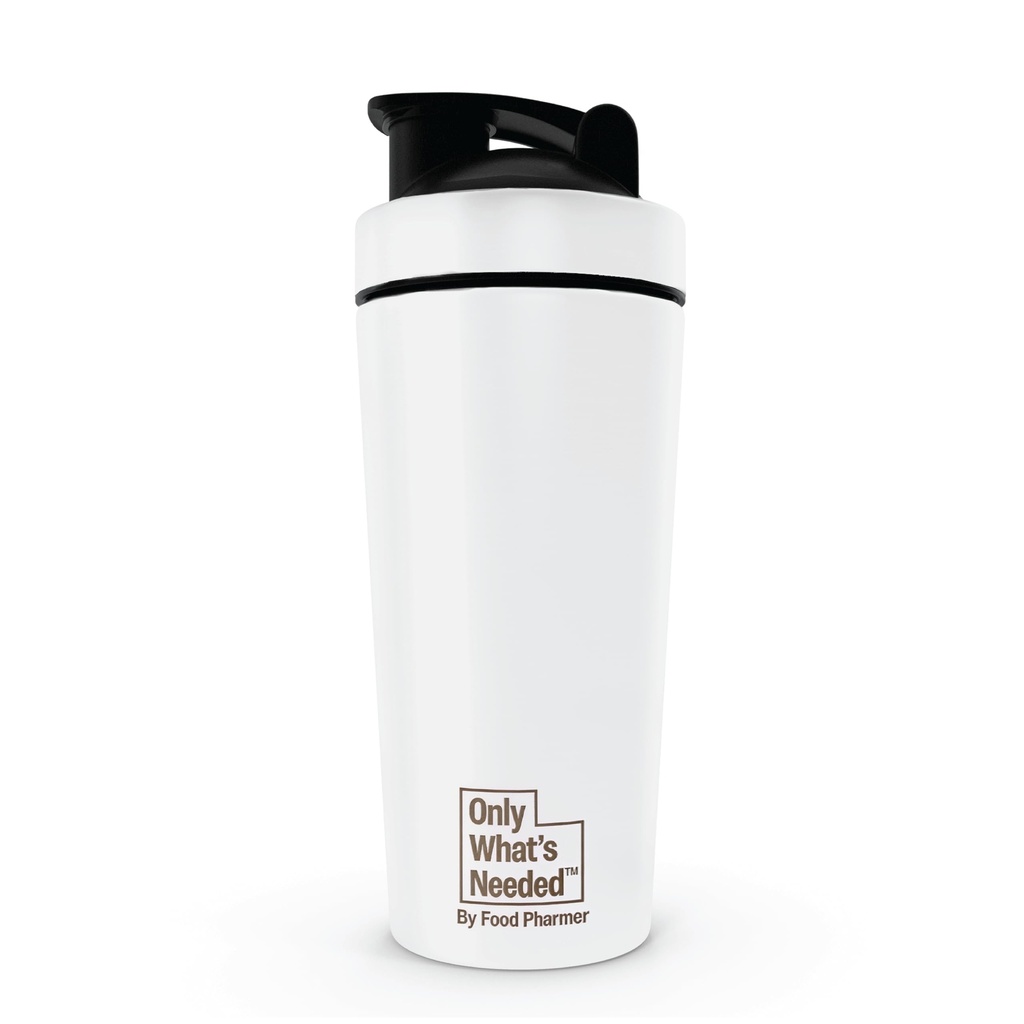 ONLY WHAT'S NEEDED Metal Shaker, 750ml, Stainless Steel, BPA-Free Cap, Rust-Resistant, Leak-Proof, for Mixing Supplements
