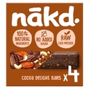 Nakd Raw Fruit and Nut Bars, Cocoa Delight Vegan and Gluten Free Snacks, 4 x 35g