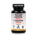 Suplee Caffeine 200mg & L-Theanine 200mg, Focus & Alertness Support, Pre-Workout & Study Aid, 60 Veg Capsules