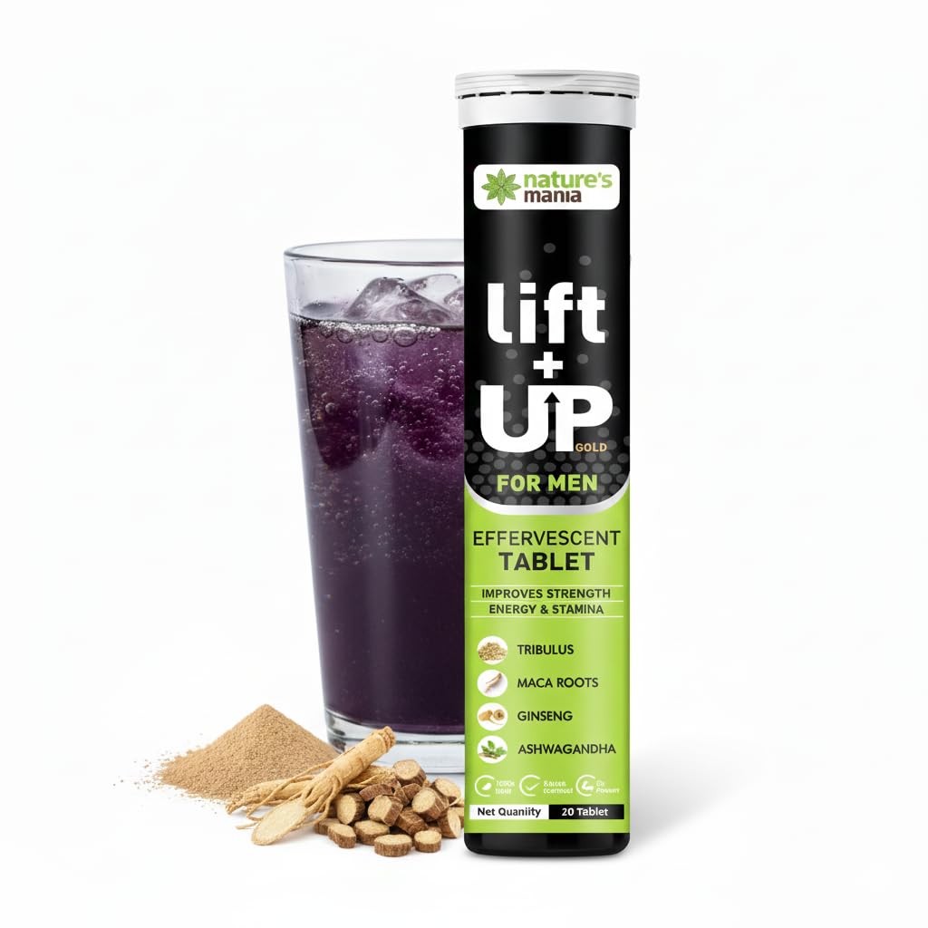 Nature's Mania Lift Up Effervescent Wellness Tablets – Vitamin C, B-Complex & Essential Electrolytes – Fast Absorption for Hydration & Daily Refreshment (20 Count_Pack Of 1))