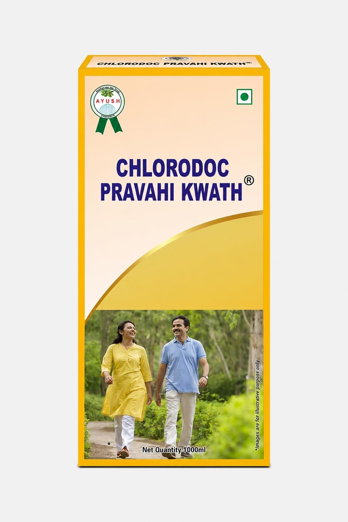 CHLORODOC RAS Pravahi Kwath Ayurvedic Daily Wellness Herbal Supplement | Wheatgrass, Alfalfa, Tulsi, Pudina & Plant Chlorophyll (1000ml)