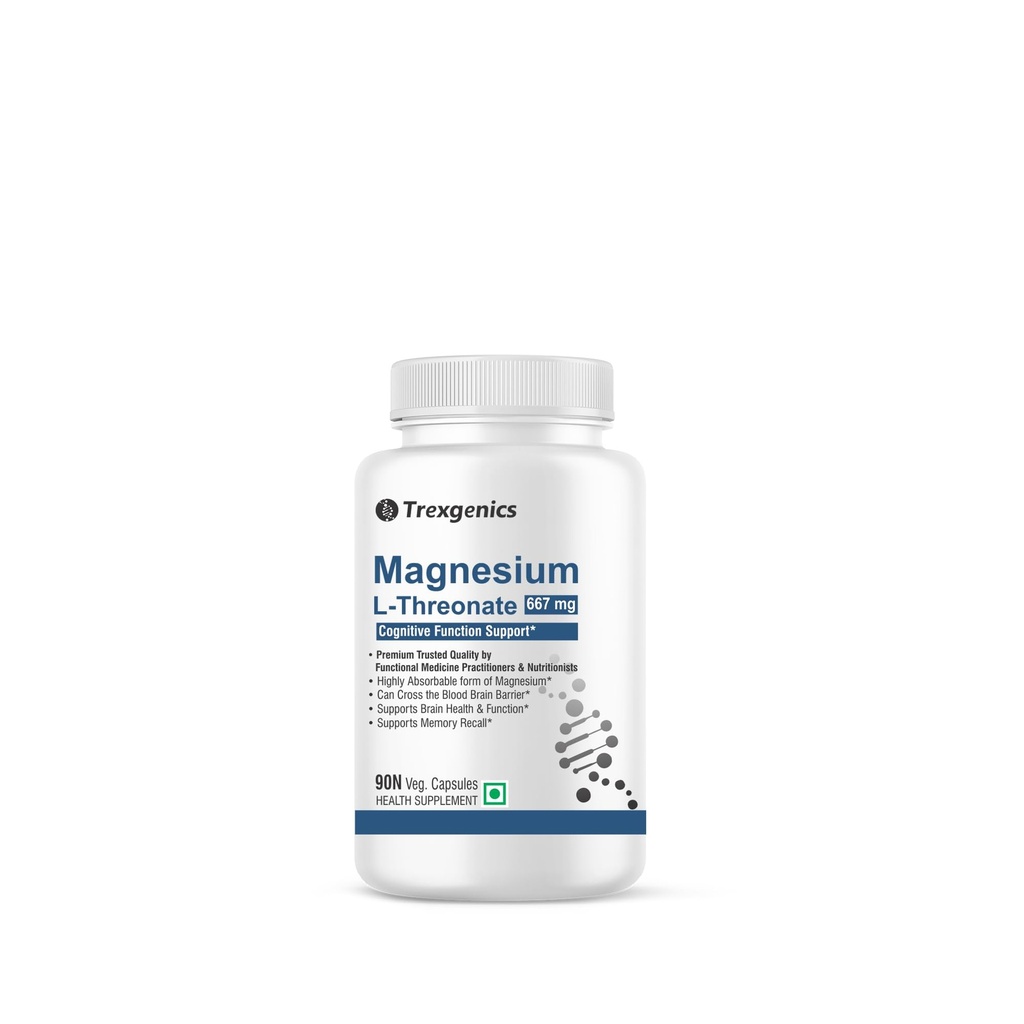 Trexgenics Magnesium L Threonate Cognitive Function & Brain Health Support (90 Veg. Capsules)