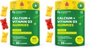 Carbamide Forte Calcium for Kids + Vitamin D3 Gummies | Calcium Gummies for Kids With Phosphorus | Calcium Supplements For Growing Bones & Teeth | Mango & Strawberry Flavour | 30 Veg Gummy (Pack of 2)