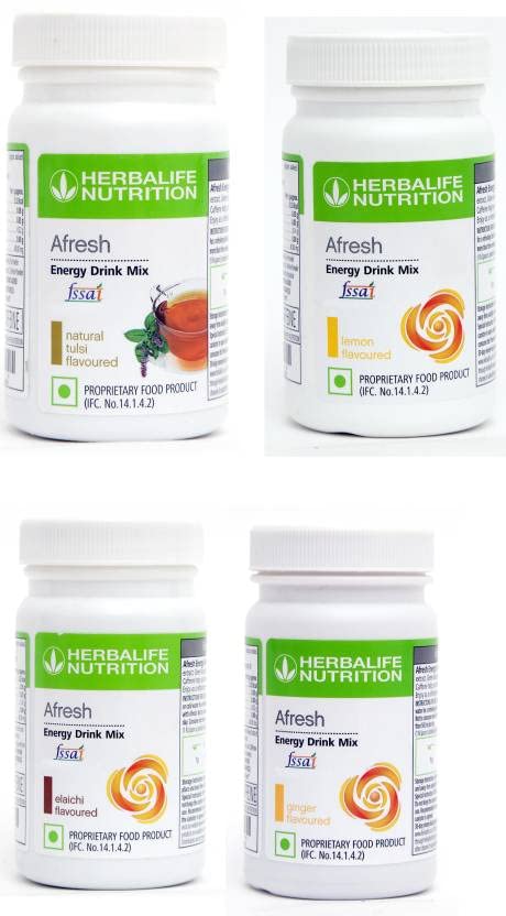 Herbalife Nutrition AFRESH ENERGY ginger +TULS+ELA+LEMN 4 PIECE Combo (200 GRAMS (4 PIECE))