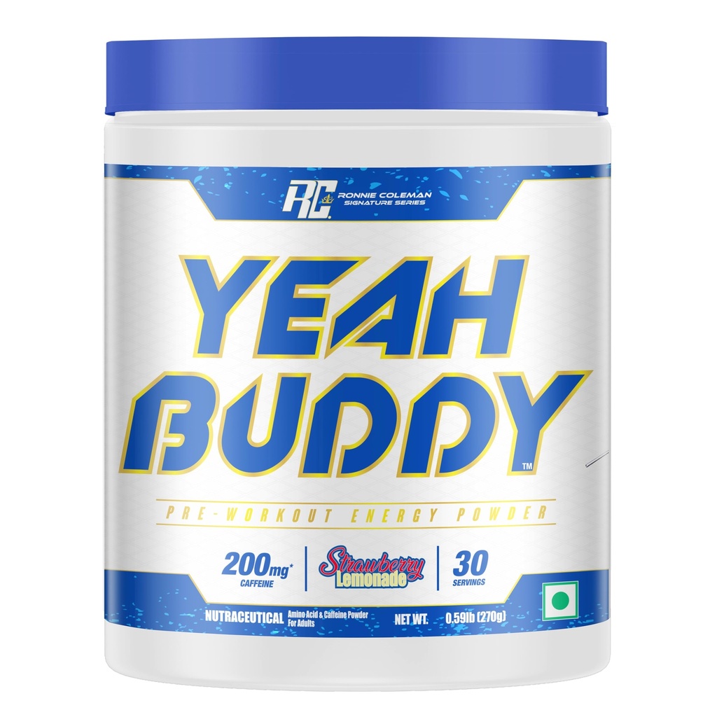 Ronnie Coleman Signature Series Yeah Buddy Pre-Workout Powder, Strawberry Lemonade (30 Servings, 270g / 0.59lbs)