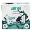 Whey91 Cookies & Cream Protein Bar, 10g Protein & 2.7g Fiber in each, No Preservatives, No Artificial Flavours, 210g- (Pack of 6)