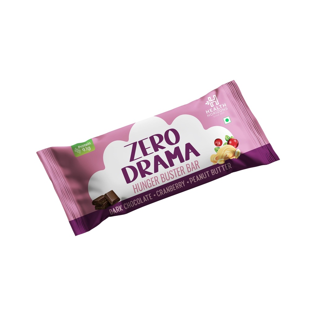 Health Horizons 9g Zero Drama Dark Chocolate Protein Bar (Pack of 6) | Pea Protein | Energy Bar | 100% Plant Based | 330g