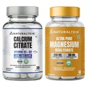 Naturaltein Calcium Citrate with Vitamin D3 & K2 MK7 30 Tablets + Naturaltein Magnesium Glycinate 1200mg 60 Tablets | Bone Strength, Muscle Relaxation, Sleep & Recovery Support Combo