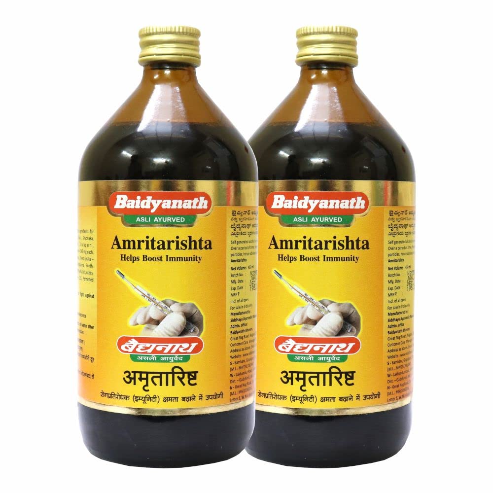 Baidyanath Asli Ayurved Amrutarishta I Ayurvedic Bacterial Infection I 220 Ml (Pack Of 2) Liquid