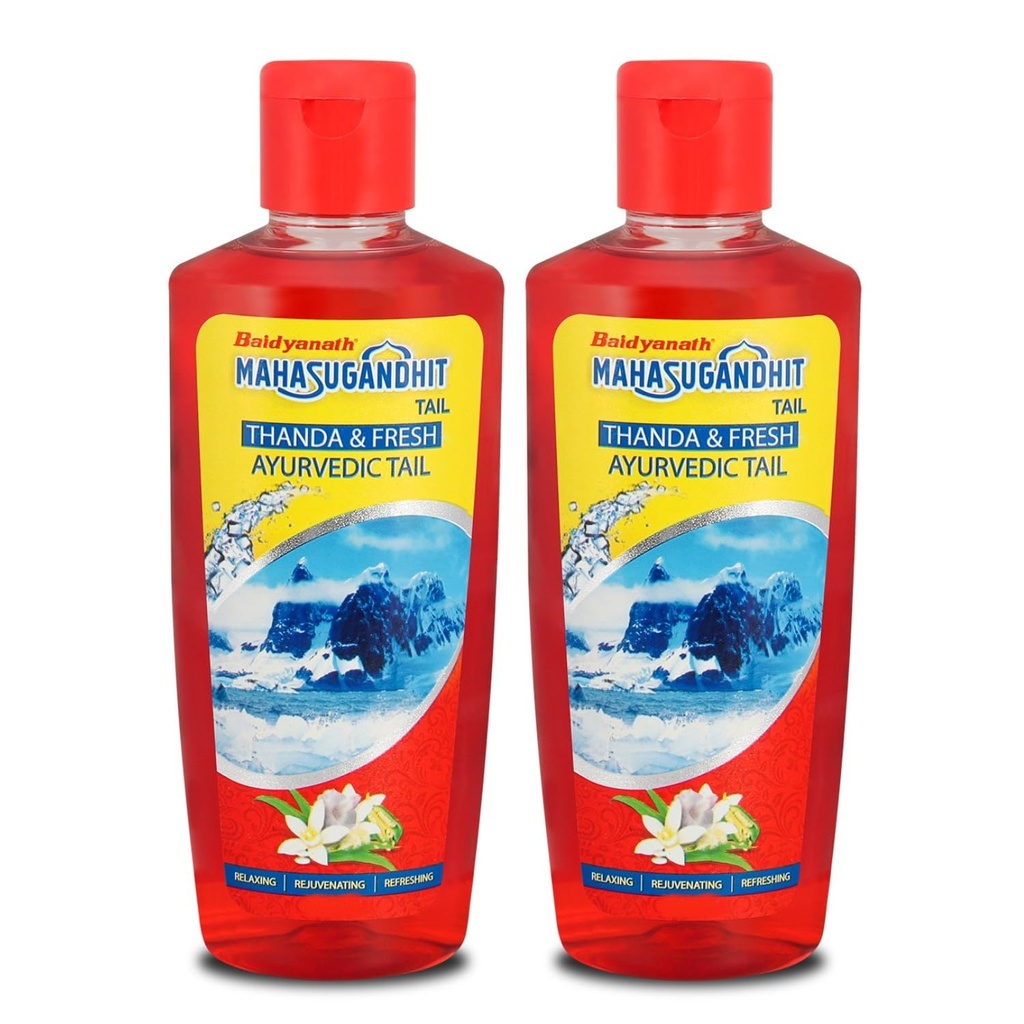 Baidyanath Ayurved Mahasugandhit Tail - 500 ML | Ayurved Oil | Helps To Calms The Mind, Induces Deep Relaxation | For Natural Sleep, Relieves Stress, Anxiety, Tension And Headache (Pack of 2)