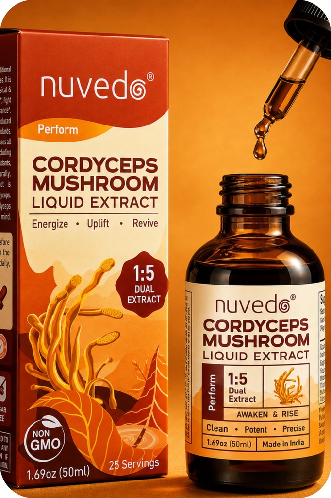 Nuvedo Cordyceps Mushroom Liquid Extract | 50 mL | 1:5 Dual Extract