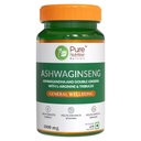 Pure Nutrition Ashwaginseng Supplements 1000mg | Ashwagandha Tablets with Double Ginseng, L-Arginine & Tribulus For Energy, Stamina, Stress Relief & Performance - 60 Veg Tablets