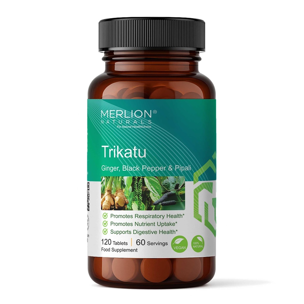 Merlion Naturals Trikatu Tablets ( Ginger, Black Pepper & Pippali ), All Natural, Pure Herbs 500mg x 120 Tablets