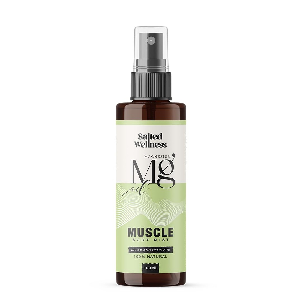 Salted Wellness Magnesium Spray | Pure Magnesium Chloride Oil Spray for Muscle Relax & Pain Relief | For Feet, Legs & Body | Fast Absorbing | 100ml