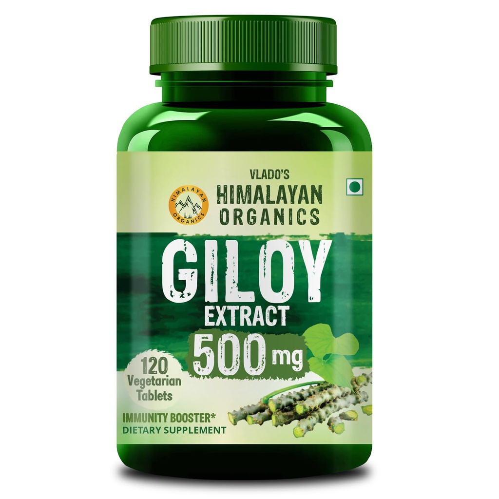 Vlado’s Himalayan Organics Giloy Extracts(GUDUCHI)500Mg | Antioxidant Properties | | Helps in Blood Purification | 120 Veg Tablets For Mens And Womens