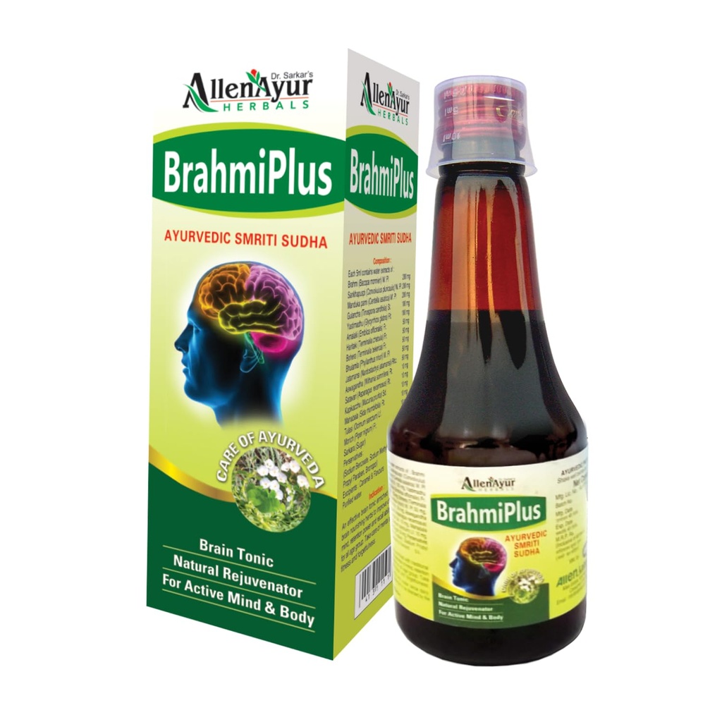 Allen's Brahmi Plus - Ayurvedic Smriti Sudha (100 ml x 2 packs) - helps improve memory, helps promoting restful sleep