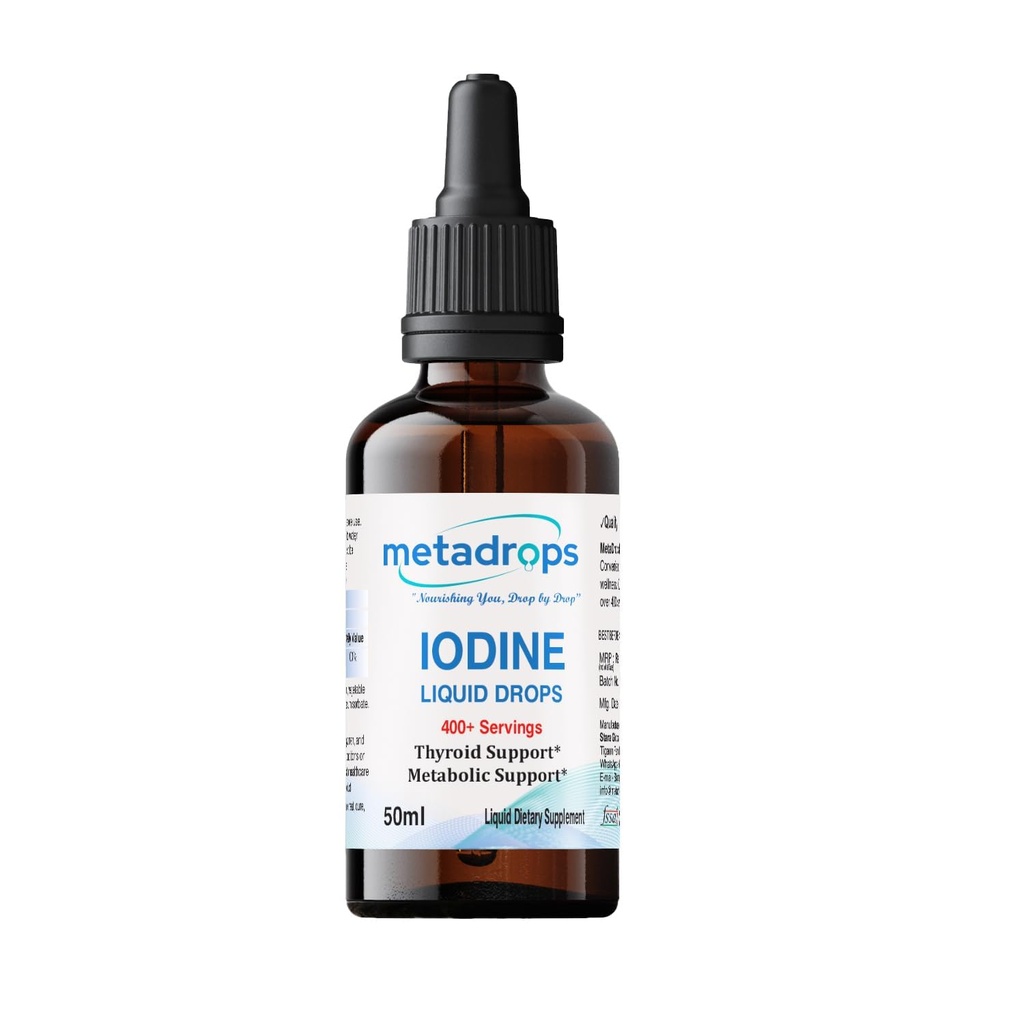 Iodine Liquid Drops – 400+ Servings Supports Thyroid Function & Energy Levels | Fast-Absorbing & Easy-to-Use | | 50ml Bottle