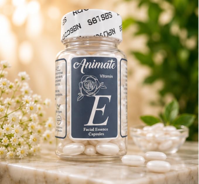 Korean White Vitamin E face Capsules for skin care| Moisturizing & Nourishing Facial serum | Single Use Twist-off Capsules| For Men & women.