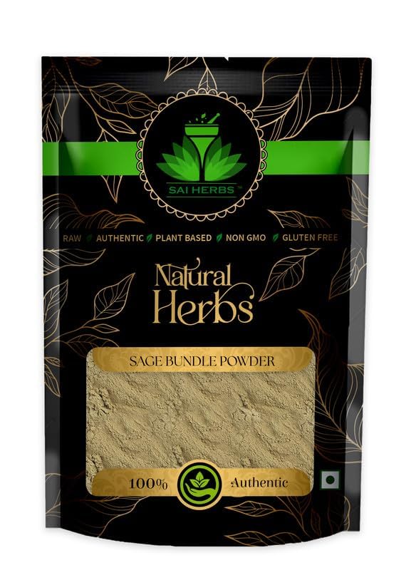 SAI HERBS Premium Dried Sage Leaf Rolls Powder | Sage Bundle | Pure & Natural | 100g