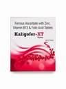 KALIGO Kaligofer-XT Ferrous Ascorbate with Zinc, Vitamin B12 & Folic Acid Tablets, Film Coated, 10 Tablets