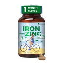 ZEROHARM Iron, Zinc, Folic Acid & Vitamin B12 Tablets | Curry Leaves, Guava, Acerola Cherry | Boosts Hemoglobin Levels | Antioxidant & Immunity Support | Iron Supplement for Men, Women | 60 Tablets