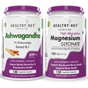 HealthyHey Nutrition Ashwagandha 120 capsules & Magnesium Glycinate 120