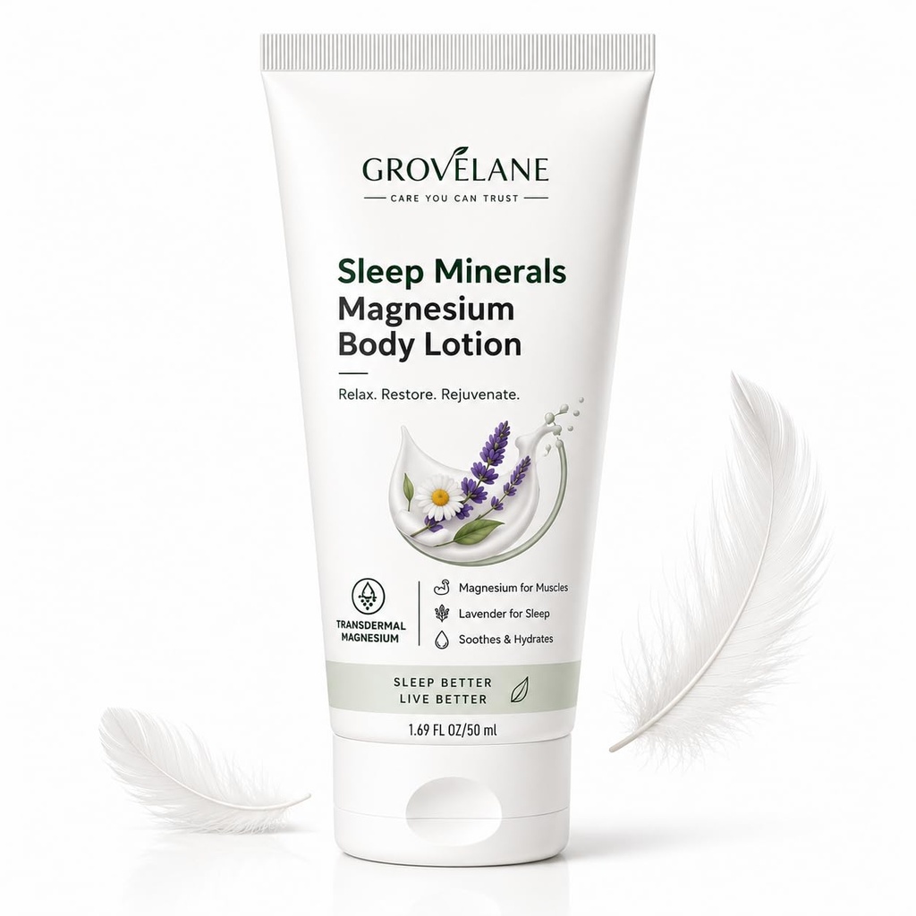 GroveLane Magnesium Body Lotion for Sleep & Muscle Relaxation, 50 ml