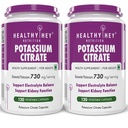 HealthyHey Nutrition Potassium Citrate 730mg - 120 Vegetable Capsules - Pack of 2