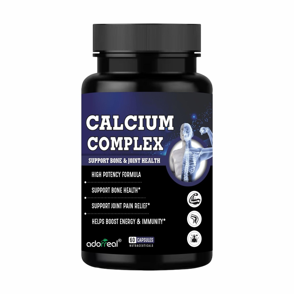 Calcium Complex Capsules with Calcium, Magnesium, Vitamin D3 & Zinc | Bone Health & Muscle Function Support | Supports Energy & Immunity | Vegetarian Capsules | 60 Capsules