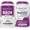 HealthyHey Nutrition Niacin 120 capsules & Magnesium Glycinate 120 capsules