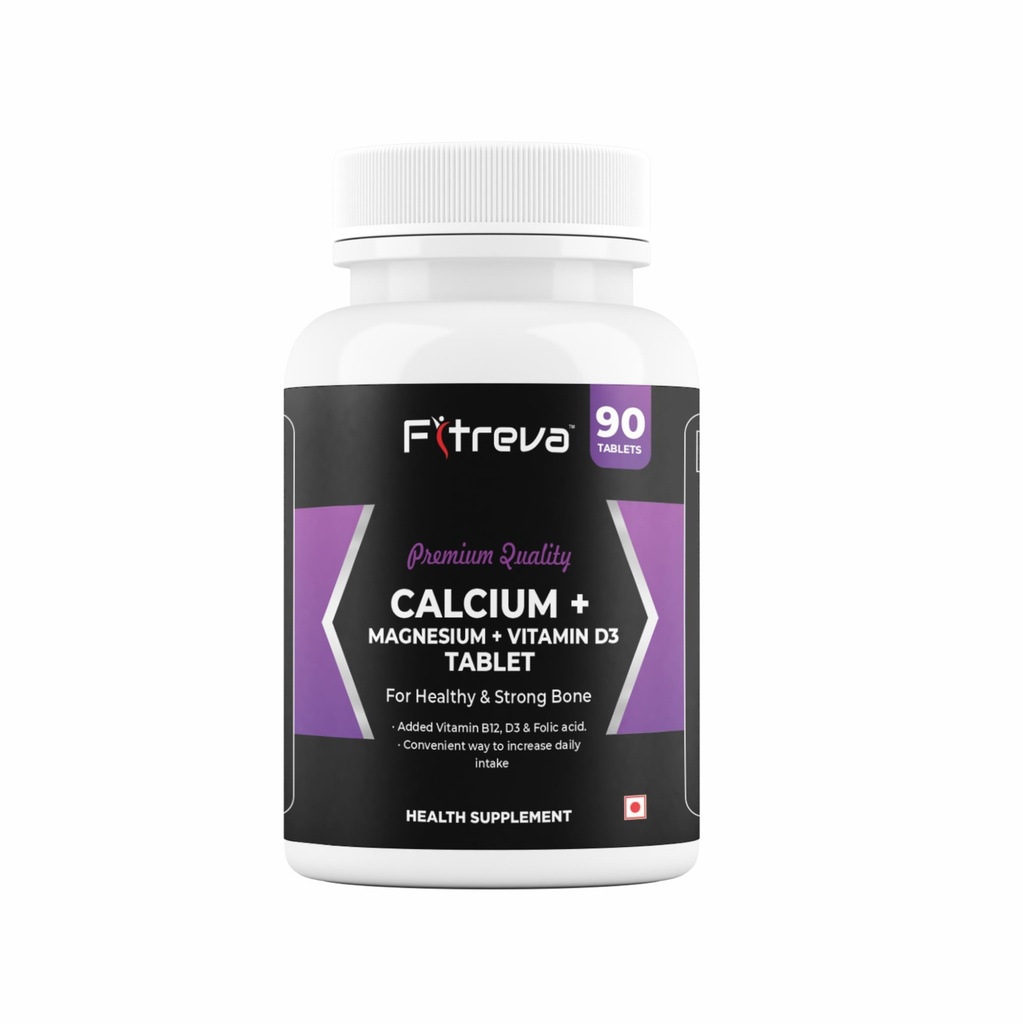 Calcium+ Magnesium+ Vitamin D3 Tablets for Healthy and Strong Bone - 90 Coated Tablets